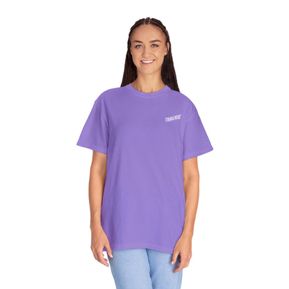 Purple Womens T Shirt, Front of model 